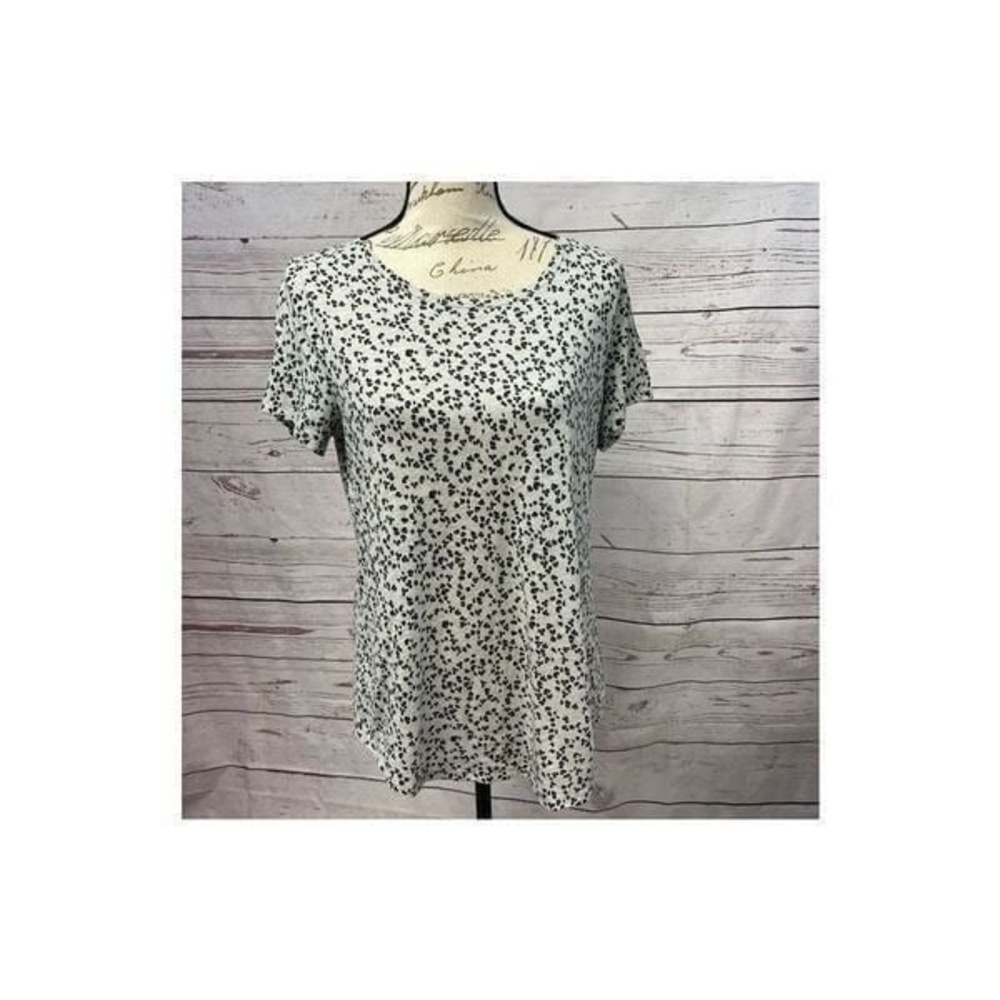 Sonoma Goods For Life The Everyday Tee White Black Speckled Animal Print M Mens